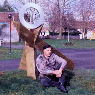 James with his first public sculpture